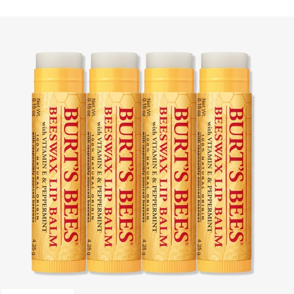 Burt's Bees Beeswax Lip Balm 4-Pack 🆕